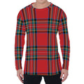 Stewart Tartan Scottish Pattern Print Men's Long Sleeve T-Shirt