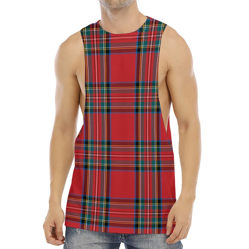 Stewart Tartan Scottish Pattern Print Men's Muscle Tank Top