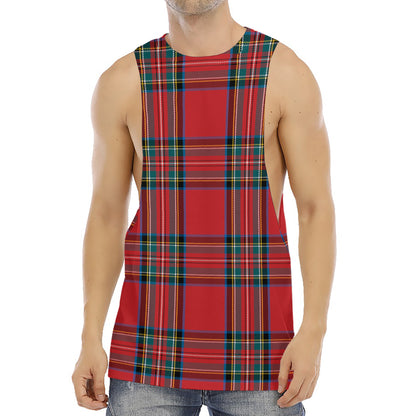 Stewart Tartan Scottish Pattern Print Men's Muscle Tank Top