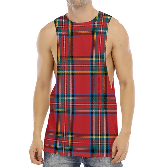Stewart Tartan Scottish Pattern Print Men's Muscle Tank Top