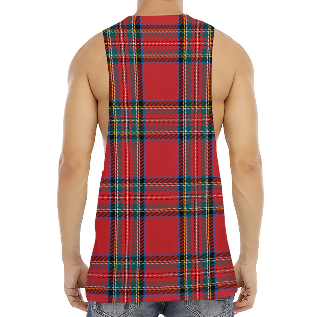 Stewart Tartan Scottish Pattern Print Men's Muscle Tank Top