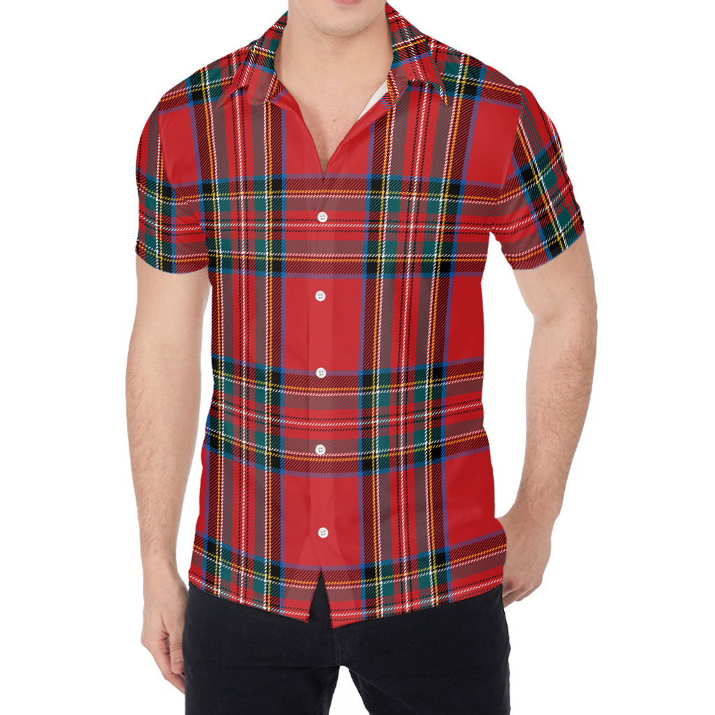 Stewart Tartan Scottish Pattern Print Men's Shirt