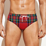 Stewart Tartan Scottish Pattern Print Men's Swim Briefs