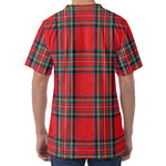 Stewart Tartan Scottish Pattern Print Men's Velvet T-Shirt