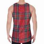 Stewart Tartan Scottish Pattern Print Men's Velvet Tank Top