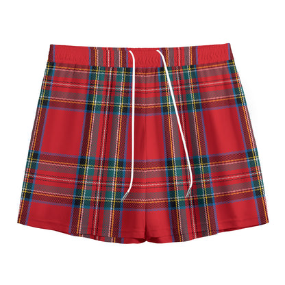 Stewart Tartan Scottish Pattern Print Mesh Shorts