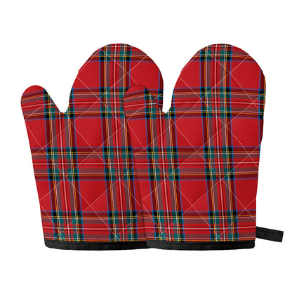 Stewart Tartan Scottish Pattern Print Oven Mitts