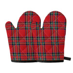 Stewart Tartan Scottish Pattern Print Oven Mitts