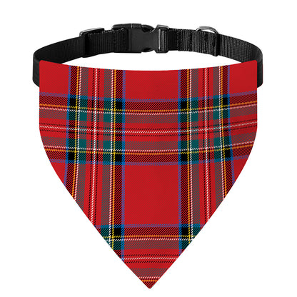 Stewart Tartan Scottish Pattern Print Over The Collar Dog Bandana