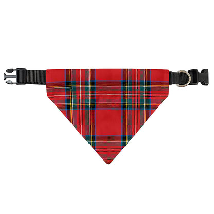 Stewart Tartan Scottish Pattern Print Over The Collar Dog Bandana