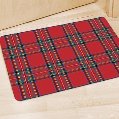 Stewart Tartan Scottish Pattern Print Polyester Doormat