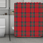 Stewart Tartan Scottish Pattern Print Polyester Shower Curtain
