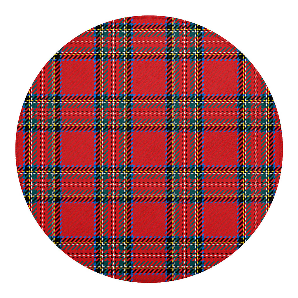 Stewart Tartan Scottish Pattern Print Round Blanket