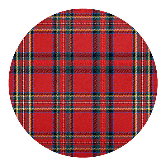 Stewart Tartan Scottish Pattern Print Round Blanket