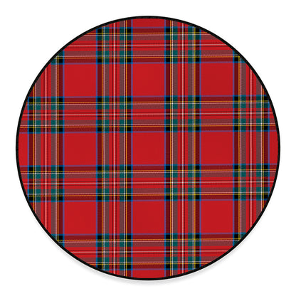 Stewart Tartan Scottish Pattern Print Round Floor Mat