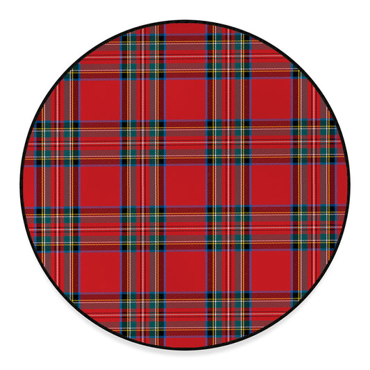 Stewart Tartan Scottish Pattern Print Round Floor Mat