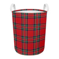 Stewart Tartan Scottish Pattern Print Round Laundry Basket