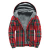 Stewart Tartan Scottish Pattern Print Sherpa Lined Zip Up Hoodie