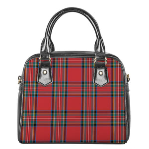 Stewart Tartan Scottish Pattern Print Shoulder Handbag