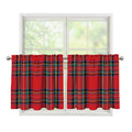 Stewart Tartan Scottish Pattern Print Tier Curtains