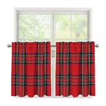Stewart Tartan Scottish Pattern Print Tier Curtains