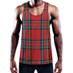 Stewart Tartan Scottish Pattern Print Training Tank Top