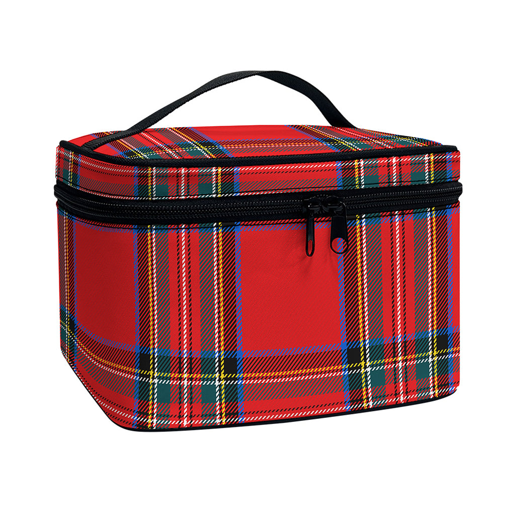 Stewart Tartan Scottish Pattern Print Travel Makeup Bag