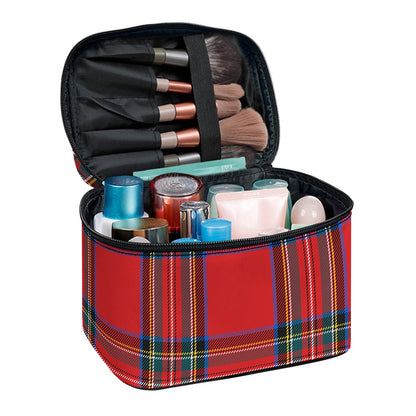 Stewart Tartan Scottish Pattern Print Travel Makeup Bag