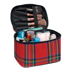 Stewart Tartan Scottish Pattern Print Travel Makeup Bag