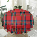 Stewart Tartan Scottish Pattern Print Waterproof Round Tablecloth