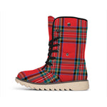 Stewart Tartan Scottish Pattern Print Winter Boots