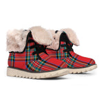 Stewart Tartan Scottish Pattern Print Winter Boots