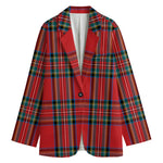 Stewart Tartan Scottish Pattern Print Women's Blazer