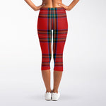 Stewart Tartan Scottish Pattern Print Women's Capri Leggings