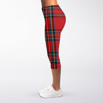 Stewart Tartan Scottish Pattern Print Women's Capri Leggings