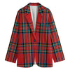 Stewart Tartan Scottish Pattern Print Women's Cotton Blazer