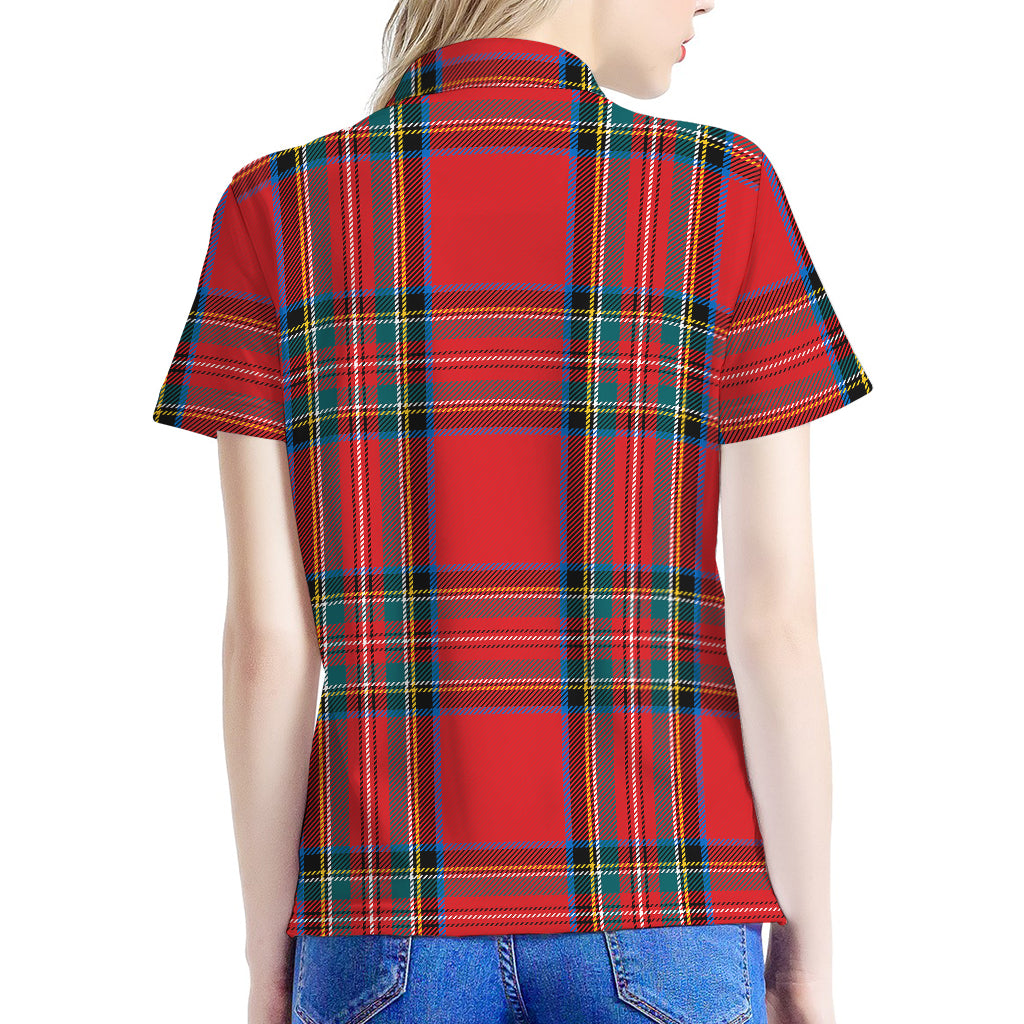 Stewart Tartan Scottish Pattern Print Women's Polo Shirt