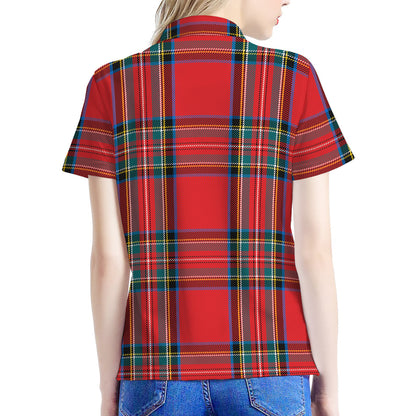 Stewart Tartan Scottish Pattern Print Women's Polo Shirt