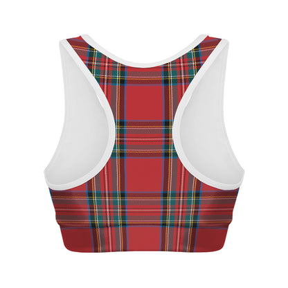 Stewart Tartan Scottish Pattern Print Women's Sports Bra