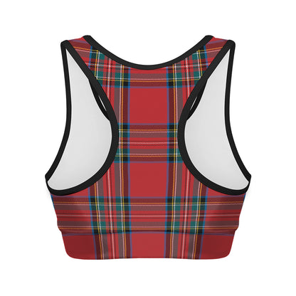 Stewart Tartan Scottish Pattern Print Women's Sports Bra
