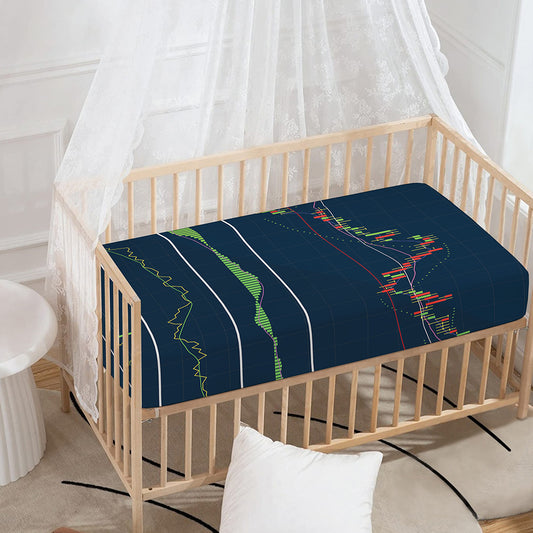 Stock Candlestick And Indicators Print Baby Crib Sheet