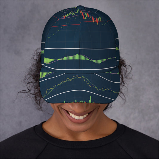 Stock Candlestick And Indicators Print Baseball Cap