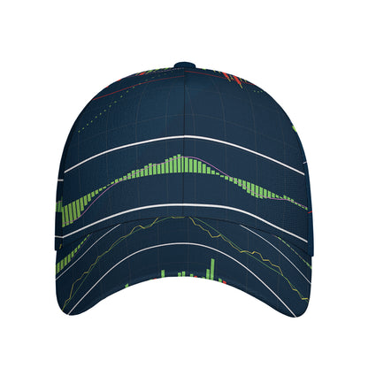 Stock Candlestick And Indicators Print Baseball Cap