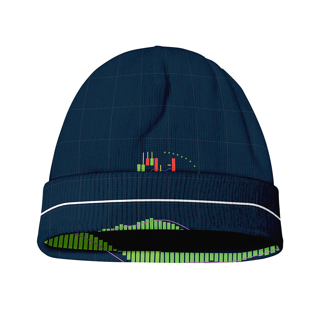 Stock Candlestick And Indicators Print Beanie