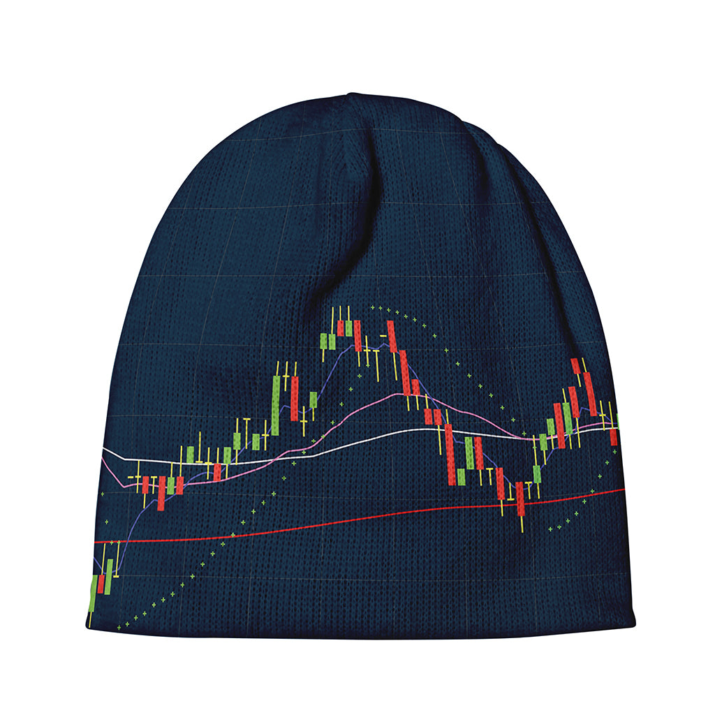 Stock Candlestick And Indicators Print Beanie