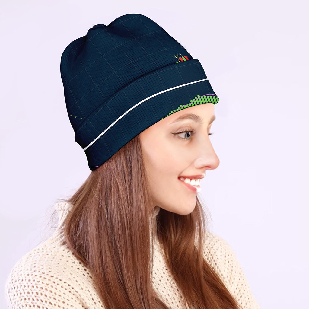 Stock Candlestick And Indicators Print Beanie