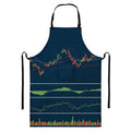 Stock Candlestick And Indicators Print Bib Apron With Pocket