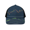 Stock Candlestick And Indicators Print Black Mesh Trucker Hat