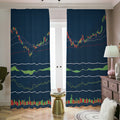 Stock Candlestick And Indicators Print Dimout Pencil Pleat Curtains