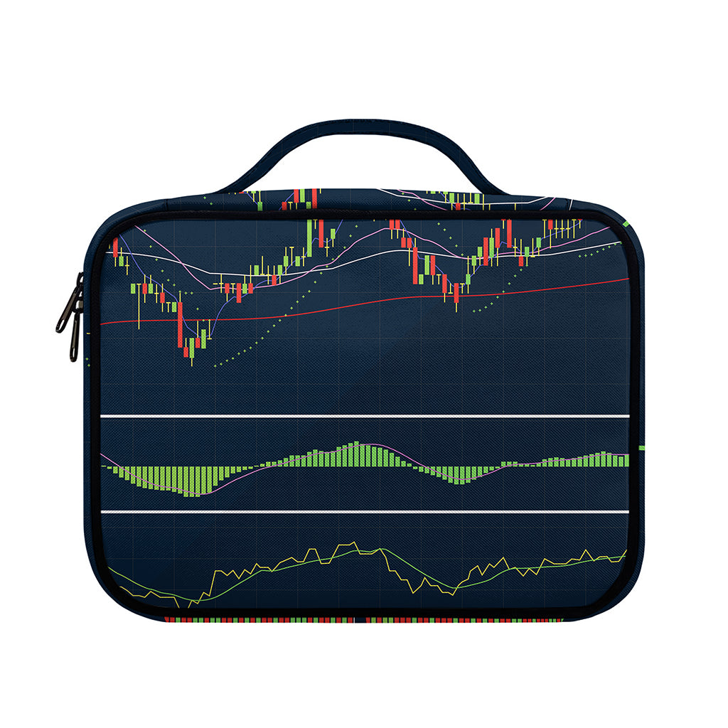 Stock Candlestick And Indicators Print Briefcase Bible Bag